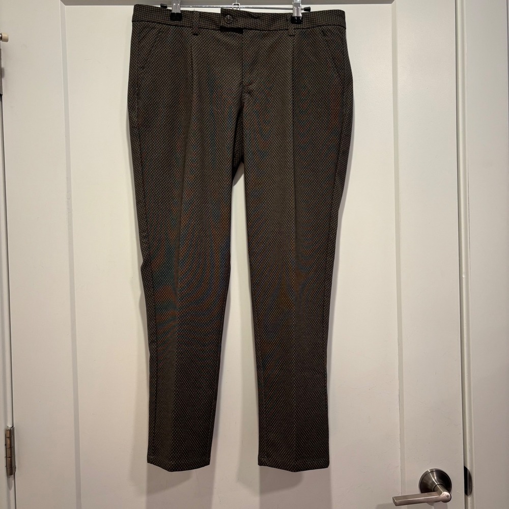 Jolt Womens Brown Black Geometric Diamond Print Slim Leg Dress‎ Pants Size 7
